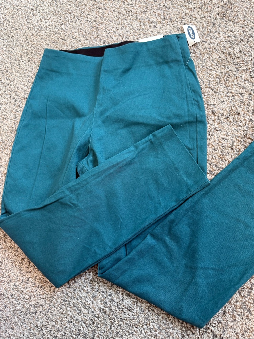 NEW Old Navy Pixie Teal Ankle Pants 10 Stretch Spandex Elastic Waist Comfortable
